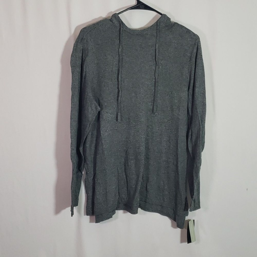 Alfani Plus Hooded Top Heather Grey 1X (AI)